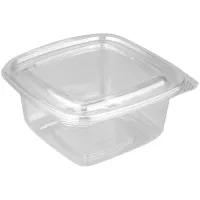 Контейнеры одноразовые Стиролпласт, набор 300шт., 137*142*64,3мм, 500мл, с крышкой, ПЭТ, прозрачные