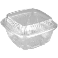 Контейнеры одноразовые Стиролпласт, набор 300шт., 167*173*81мм, 1250мл, с крышкой, ПЭТ, прозрачные