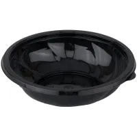 Контейнеры одноразовые Стиролпласт, набор 300шт., 194*54,6мм, 750мл, ПЭТ, круглые, черные (код крышки 300341)