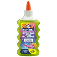 Клей для слаймов Elmers "Glitter Glue", 177мл, зеленый, с блестками, прозрачный