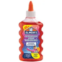 Клей для слаймов Elmers "Glitter Glue", 177мл, красный, с блестками, прозрачный