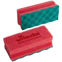 Губка Vileda Professional "Pur Active", с абразивным слоем, 14*6,3см, 10шт., красный/зеленый 123116 (ПОД ЗАКАЗ)