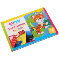 Пластилин ArtSpace, 16 цветов, 192г, со стеком, картон