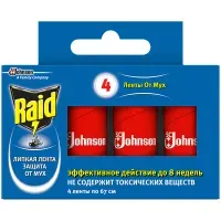 Липкая лента от мух Raid, 4шт., картонная упаковка