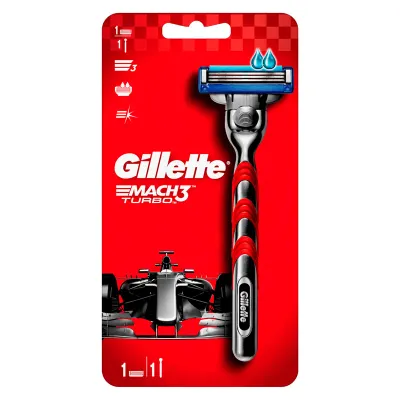 Станок для бритья Gillette "Mach3. Turbo", + 1 кассета, красный (ПОД ЗАКАЗ)