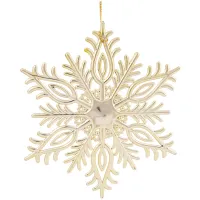 Елочное украшение из полипропилена "Снежинка резная золотая", 14,5*12*0,2см
