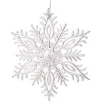 Елочное украшение из полипропилена "Снежинка резная серебряная", 14,5*12*0,2см