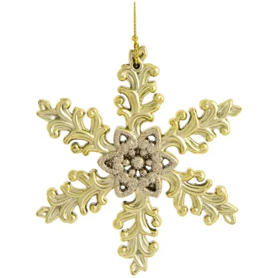 Елочное украшение из полипропилена "Снежинка в золотом блеске", 12см
