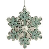 Елочное украшение из полипропилена "Снежинка в голубом", 12см