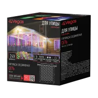 Электрогирлянда-конструктор светодиодная Vegas "Сеть", 144 ламп , многоцветная, 1,2*1,5м, 24V