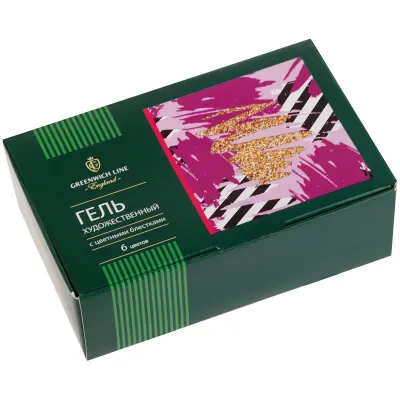 Гель с блестками Greenwich Line "Ассорти", 06 цветов, 20мл