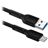 Кабель Defender USB02-01M USB(AM) - microUSB (B), 2.1A output, в тканевой оплетке, 1m, черный