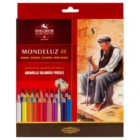 Карандаши цветные акварельные художественные KOH-I-NOOR "Mondeluz", 48 цветов, кисть, точилка, европодвес, 3713/48, 3713048003KZ