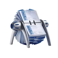 Визитница настольная Durable "Visifix" на 400 визиток, вращающаяся, серебро