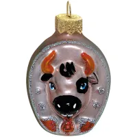 Елочное украшение "Бычок в подкове" 7см, подарочная упаковка