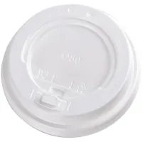 Крышки одноразовые OfficeClean д/стаканов d-80мм, набор 100шт., откидной клапан-носик, ПС, белые