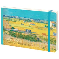 Скетчбук - альбом для рисования 80л., А5 "Van Gogh", 100г/м2, твердая обложка, карман, доп. листы крафт
