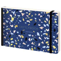 Скетчбук - альбом для рисования 80л., А5 "Italia terrazzo", твердая обложка, карман, доп. листы крафт, 100г/м2