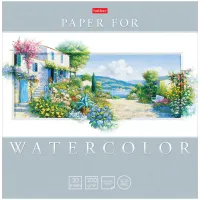 Альбом для акварели 20л, 220*220мм, на склейке Hatber "Великолепные пейзажи", 200г/м2, матов. лам.