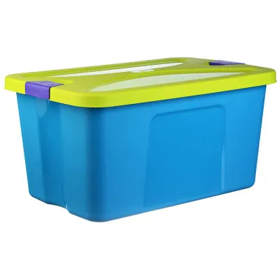 Ящик для игрушек Idea "Секрет", 44л, с крышкой на защелках, 39*29,5*59см, бирюзовый
