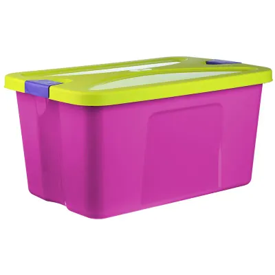 Ящик для игрушек Idea "Секрет", 44л, с крышкой на защелках, 39*29,5*59см, малиновый