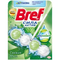Подвесной блок для унитаза Bref "Pro Nature", свежая мята, 50г, блистер