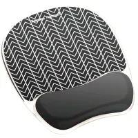 Коврик для мыши Fellowes FS-96534 Photo Gel, Chevron, c гелевой подкладкой, черный/белый