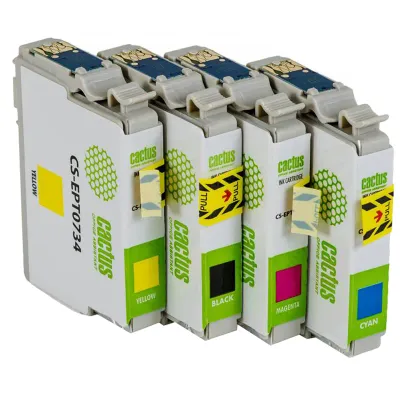 Картридж совм. Cactus EPT0735 черный/голубой/пурпурный/желтый набор (45.6мл)