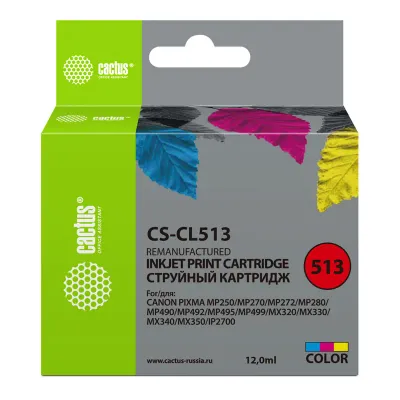 Картридж совм. Cactus CL513 цветной для Canon Pixma MP240/MP250 (12мл)