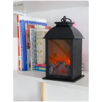 Декоративный светодиодный светильник-фонарь Artstyle, TL-957B, "Фонарь" (с эффектом пламени камина), черный
