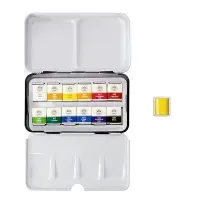 Акварель Mungyo, профессиональная, 12 цветов, мал. кюветы, металлический пенал