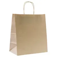 Пакет бумажный "Крафт" с кручеными ручками, 24*14*28см, 70г/м2
