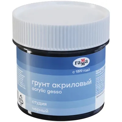 Грунт акриловый ГАММА "Студия", черный, в банке, 110 мл, 80920201