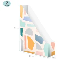 Накопитель-лоток вертикальный MESHU "Pastel colors", 75мм, микрогофрокартон, 2шт. в упаковке