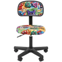 Кресло детское Chairman Kids 101, PL черн, ткань велюр, монстры, мех. постоянной под. спины, без подлок.