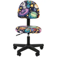 Кресло детское Chairman Kids 104, PL черн., ткань велюр, НЛО, мех. постоян. под. спины, без подлокотников