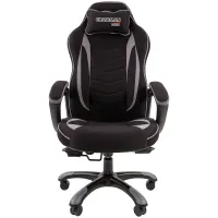 Кресло игровое Chairman "Game 28", ткань черная/серая, механизм качания