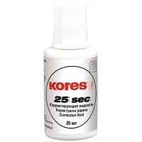 Корректирующая жидкость Kores "White", 20мл, на химической основе, с кистью