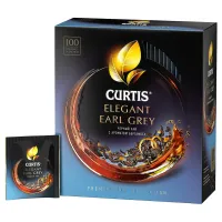 Чай CURTIS "Elegant Earl Grey" черный с бергамотом и цедрой цитрусовых, 100 пакетиков в конвертах по 1,7 г, 101015