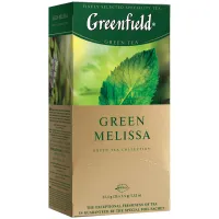 Чай GREENFIELD "Green Melissa" зеленый с мятой и мелиссой, 25 пакетиков в конвертах по 1,5 г