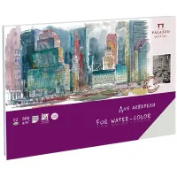 Планшет для акварели, 12л., 240*320мм Лилия Холдинг "Нью-Йорк", 300г/м2, торшон, склейка по 4-м сторонам