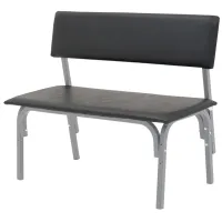 Банкетка со спинкой Астрид+ БМ 9, 980*450*415 (800) каркас серый RAL9006М, кожзам черный К-01