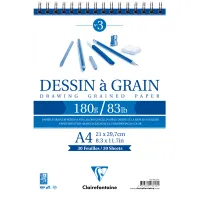 Скетчбук 30л., А4 Clairefontaine на гребне, мелкозернистая, 180г/м2