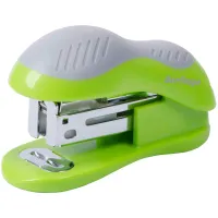 Мини-степлер №24/6, 26/6 Berlingo "Office Soft" до 15л., зеленый