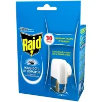 Комплект электрофумигатор + жидкость от комаров Raid на 30 ночей, "Без запаха", картонная коробка
