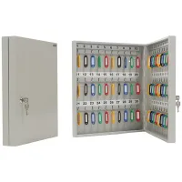 Ключница Aiko Key-60 на 60 ключей, 400*355*59мм, ключевой замок, металл, серый, с брелоками