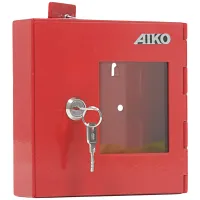 Ключница пожарная Aiko Key-1 Fire на 1 ключ, 175*162*40мм, ключевой замок, металл, красный, со стеклом и молоточком