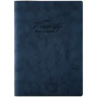 Папка для семейных документов А5+, OfficeSpace, искусств. кожа, серо-синяя, инд. упаковка, ШК