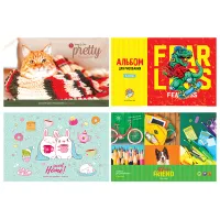 Альбом для рисования 08л., А4, на скрепке ArtSpace "Микс. Ассорти", эконом