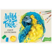 Альбом для рисования 08л., А4, на скрепке ArtSpace "Животные. Wild and free", обложка-офсет